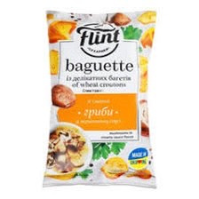 Sucharki pszenne o smaku grzybów w sosie śmietanowym Flint Baguette 60g Sucharki pszenne o smaku grzybów w sosie śmietanowym Flint Baguette 60g